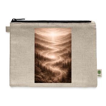  Quiet Symmetry — Spiral Depth Forest Valley - Hemp Carry All Pouch - natural - Front