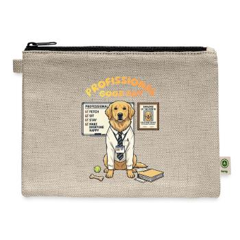 Professional Good Boy Golden Retriever - Hemp Carry All Pouch - natural - Front