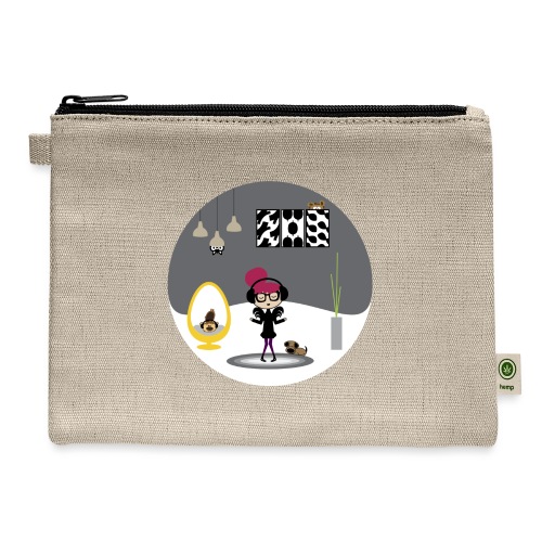 Stylish Girl Grooving to Her Own Beat - Hemp Carry All Pouch