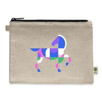 Horse Design - Hemp Carry All Pouch - natural - Front