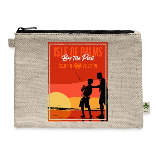 Isle of Palms. Fishing by The Pier - Hemp Carry All Pouch