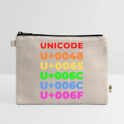 Hello, in unicode - Hemp Carry All Pouch