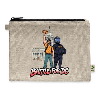 Free DC Sandwich Guy Banksy Style Street Art - Hemp Carry All Pouch - natural - Front