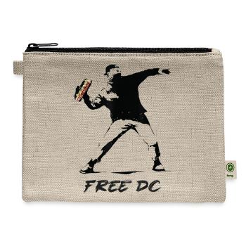 Free DC Sandwich Guy Banksy Style Street Art - Hemp Carry All Pouch - natural - Front