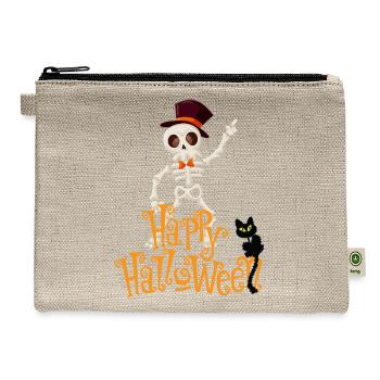 Skeleton Happy Halloween - Hemp Carry All Pouch - natural - Front
