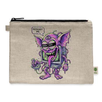 Glitch Monster Computer Reboot - Hemp Carry All Pouch - natural - Front