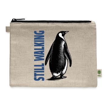 Existential Penguin. Minimal Funny Philosophy Meme - Hemp Carry All Pouch - natural - Front