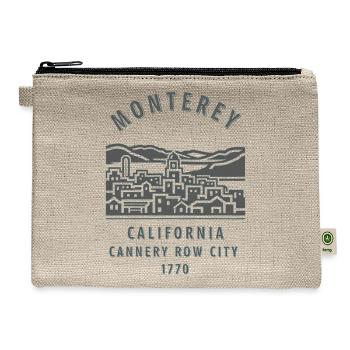 Monterey California Cannery Row Vintage Shirt - Hemp Carry All Pouch - natural - Front