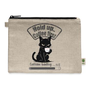 Coffee First Cat Loading - Hemp Carry All Pouch - natural - Front