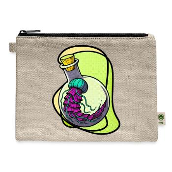 Neon Brain Bottle - Hemp Carry All Pouch - natural - Front