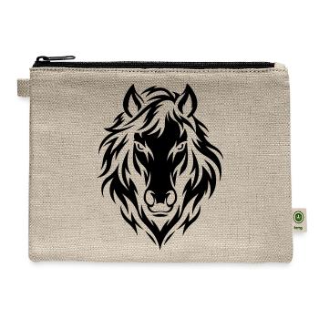 Black Horse - Hemp Carry All Pouch - natural - Front