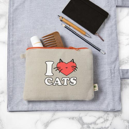 i love cats - Hemp Carry All Pouch