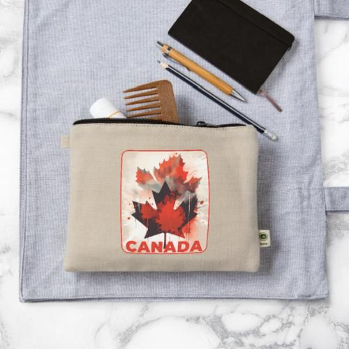 Canada Inked Leaf - Hemp Carry All Pouch
