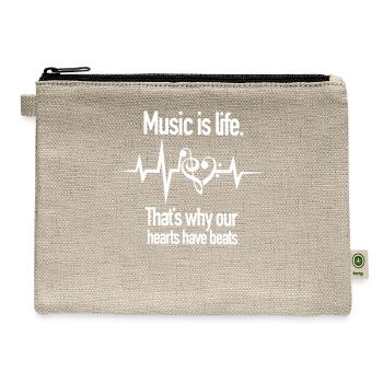 music is life - Hemp Carry All Pouch - natural - Front