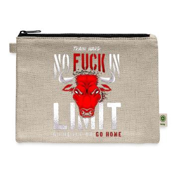 GO HARD OR GO HOME no fuck in limit - Hemp Carry All Pouch - natural - Front