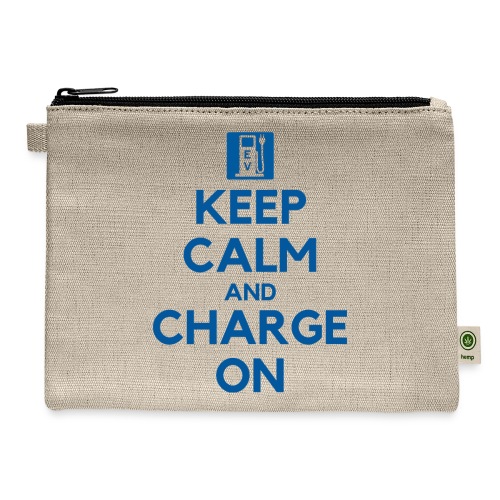 Keep Calm And Charge On - Hemp Carry All Pouch