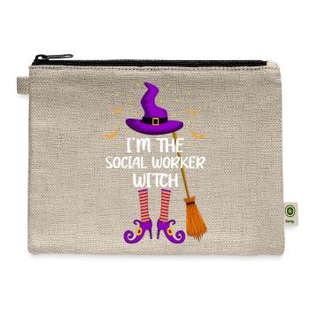 Im The Social Worker Witch Funny Social Worker - Hemp Carry All Pouch - natural - Front