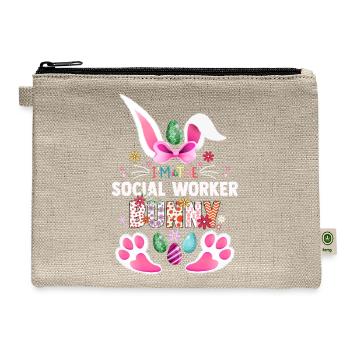 Im The Social Worker Bunny Easter Social Worker - Hemp Carry All Pouch - natural - Front
