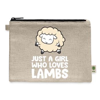 Just a Girl Who Loves Lambs - Hemp Carry All Pouch - natural - Front