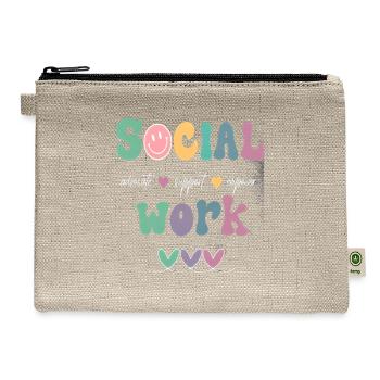Social Work Advocate Support Vintage Social Worker - Hemp Carry All Pouch - natural - Front