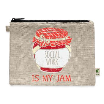 Fun Social Work Humor Funny Cute Social - Hemp Carry All Pouch - natural - Front