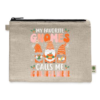 School Social Worker Funny Christmas Gnomes Social - Hemp Carry All Pouch - natural - Front