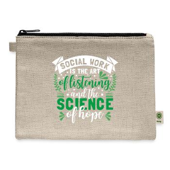 Social Work Is The Art Of Listening Social Worker - Hemp Carry All Pouch - natural - Front