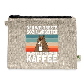 Social worker coffee colleague professional social - Hemp Carry All Pouch - natural - Front