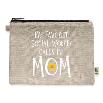 Social Worker Social Work Mom Mama Gift - Hemp Carry All Pouch - natural - Front