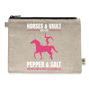 Equestrian Girl Horse Horse Vaulting Horses - Hemp Carry All Pouch - natural - Front