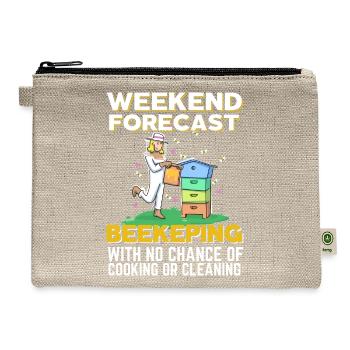 Beekeeping Weekend Forecast - Hemp Carry All Pouch - natural - Front