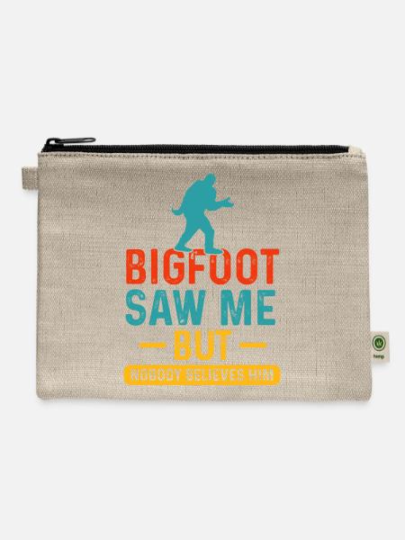 Big Foot Saw Me - Hemp Carry All Pouch - natural