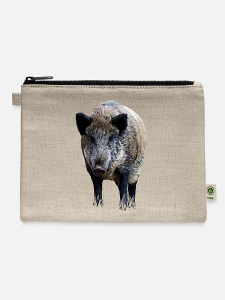 Wild boar - Hemp Carry All Pouch - natural