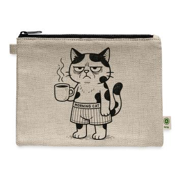 Grumpy Morning Cat - Hemp Carry All Pouch - natural - Front