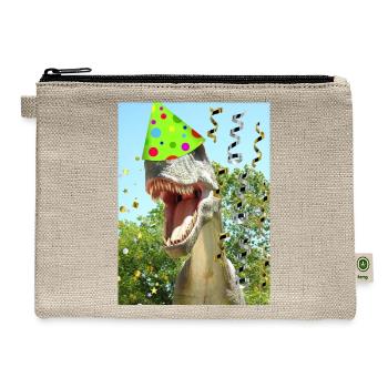 Dinosaur Party Celebration Design - Hemp Carry All Pouch - natural - Front