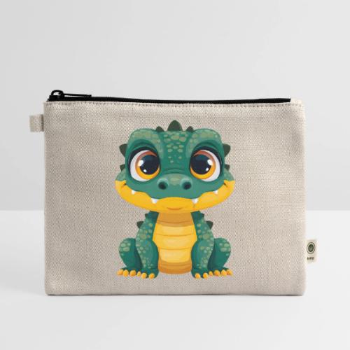 Smiling Cartoon Alligator - Hemp Carry All Pouch