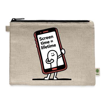 Screen Time Equals Lifetime - Hemp Carry All Pouch - natural - Front