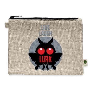 Live Laugh Lurk Mothman Cryptid - Hemp Carry All Pouch - natural - Front
