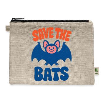 Save the Bats Retro Bat Graphic - Hemp Carry All Pouch - natural - Front