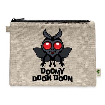 Doomy Doom Doom Cute Mothman Cryptid - Hemp Carry All Pouch - natural - Front