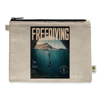 Freediving Depths Ocean Poster - Hemp Carry All Pouch - natural - Front