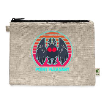 Cryptozoology Folklore Mothman Point Pleasant - Hemp Carry All Pouch - natural - Front