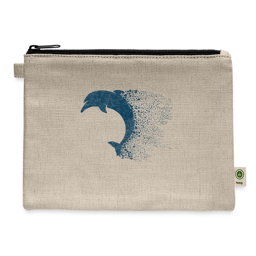 South Carolina Dolphin in Blue - Hemp Carry All Pouch