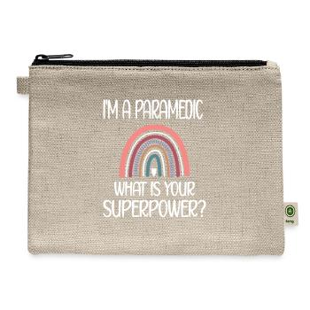 Paramedic Rainbow Funny Paramedic EMS Week Gifts - Hemp Carry All Pouch - natural - Front