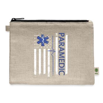 Proud Paramedic US Flag Paramedic Appreciation - Hemp Carry All Pouch - natural - Front