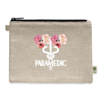 Paramedic Caduceus Proud Paramedic EMS Week - Hemp Carry All Pouch - natural - Front