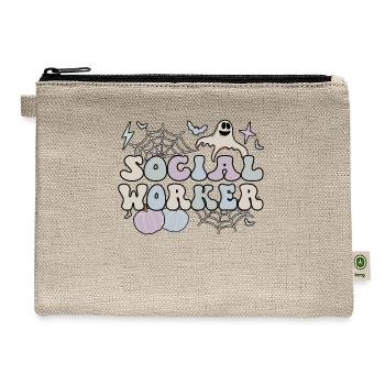 Social Worker Halloween Social Workers Gifts - Hemp Carry All Pouch - natural - Front