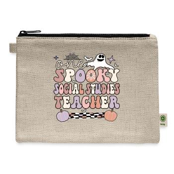 Social Studies Teacher Halloween Social Science - Hemp Carry All Pouch - natural - Front