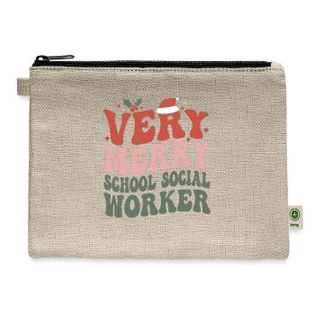 School Social Worker Christmas Social Worker Xmas - Hemp Carry All Pouch - natural - Front