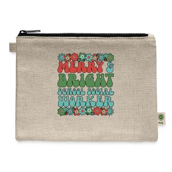 School Social Worker Christmas Social Worker Xmas - Hemp Carry All Pouch - natural - Front